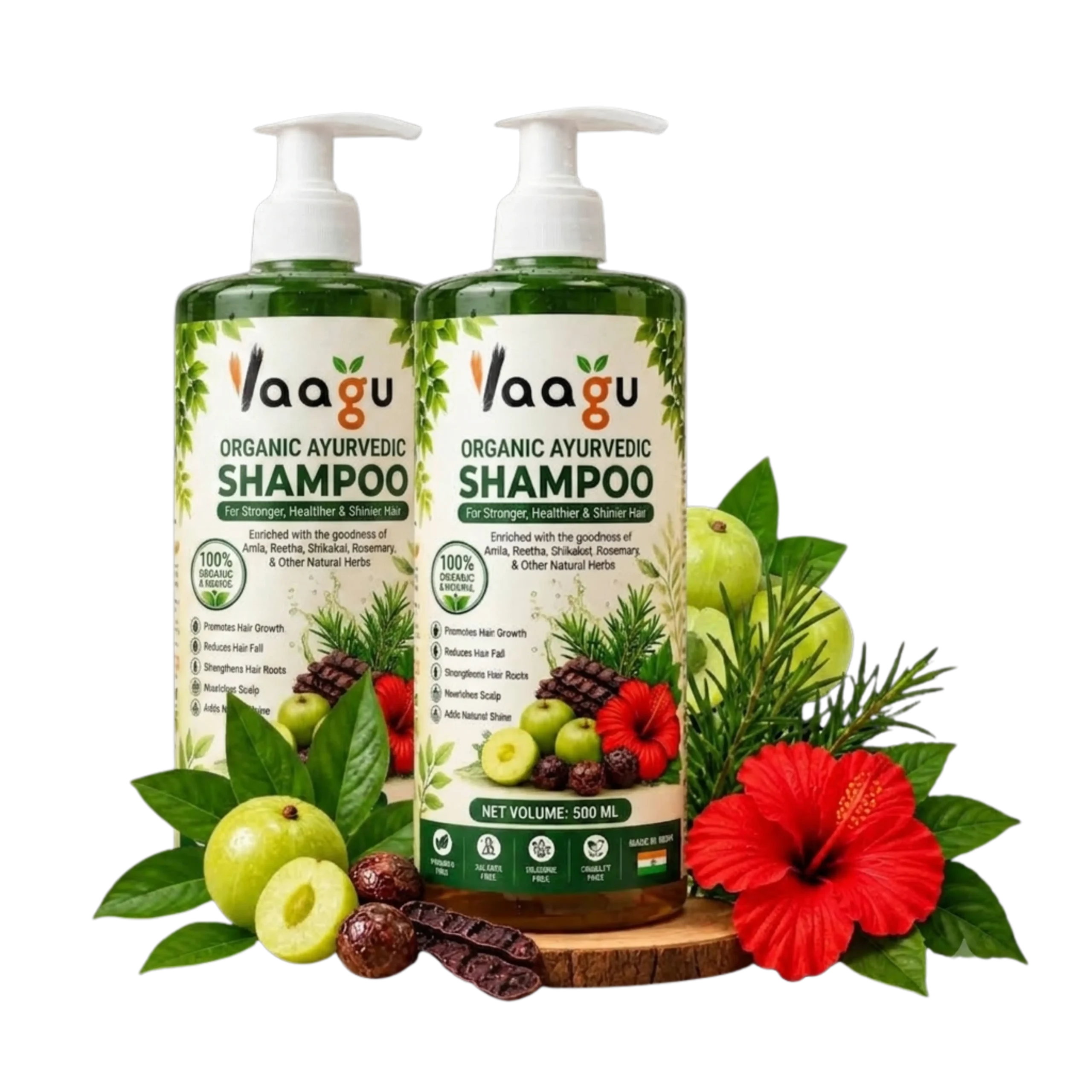 Vaagu Organic Ayurvedic Shampoo 2 Bottles